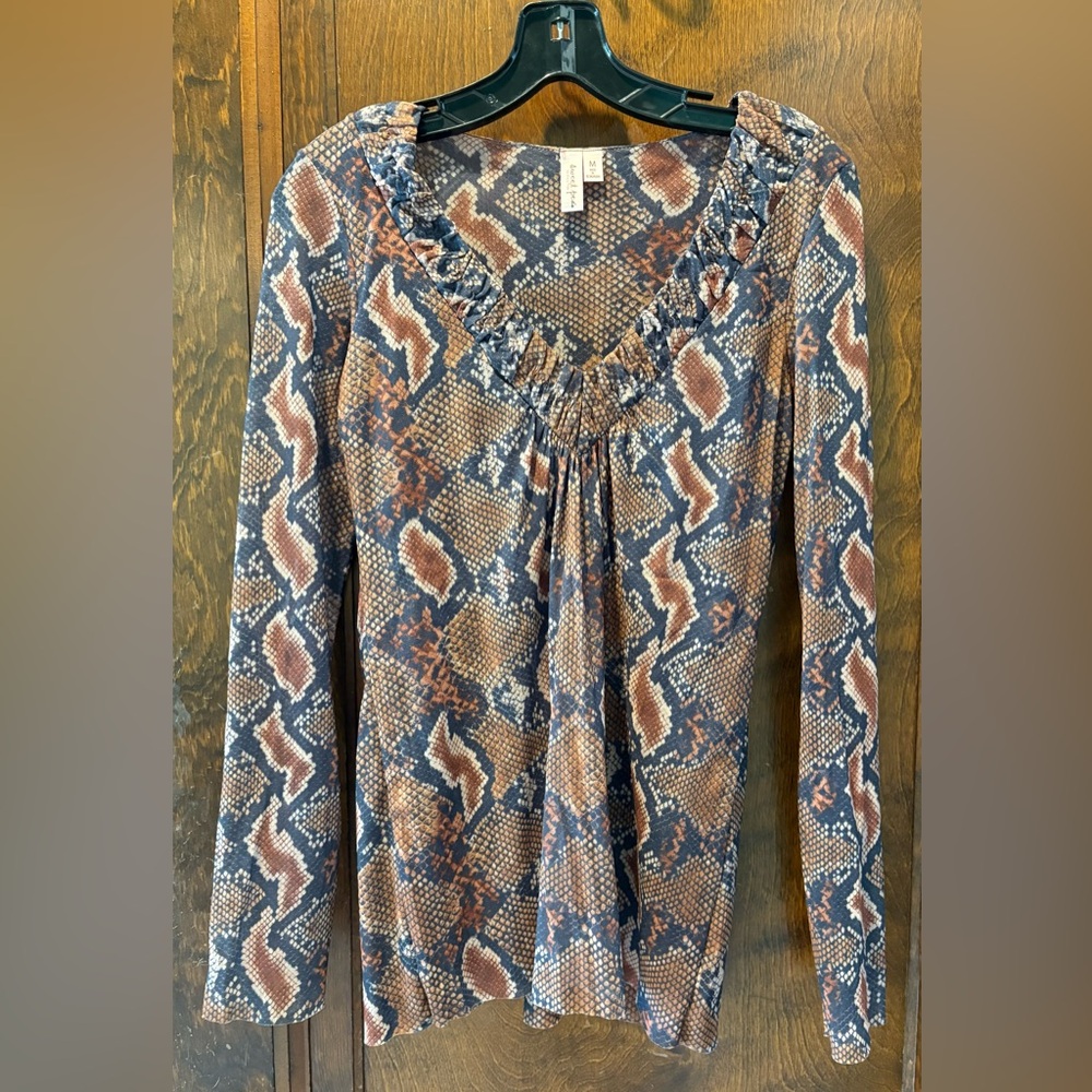 Sweet Pea Multicolor Snakeskin Long Sleeve Top